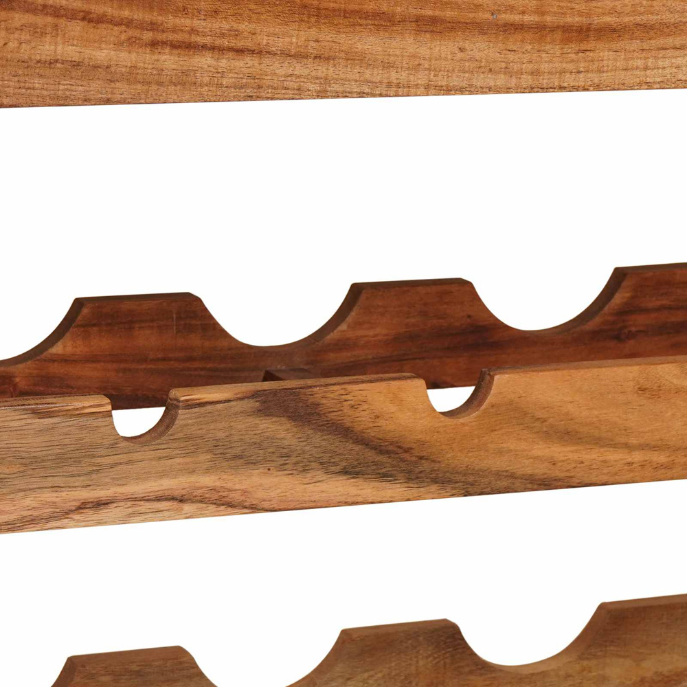 vidaXL 10 Bottle Brown Solid Acacia Wood Wall Mounted Wine Rack Image 8