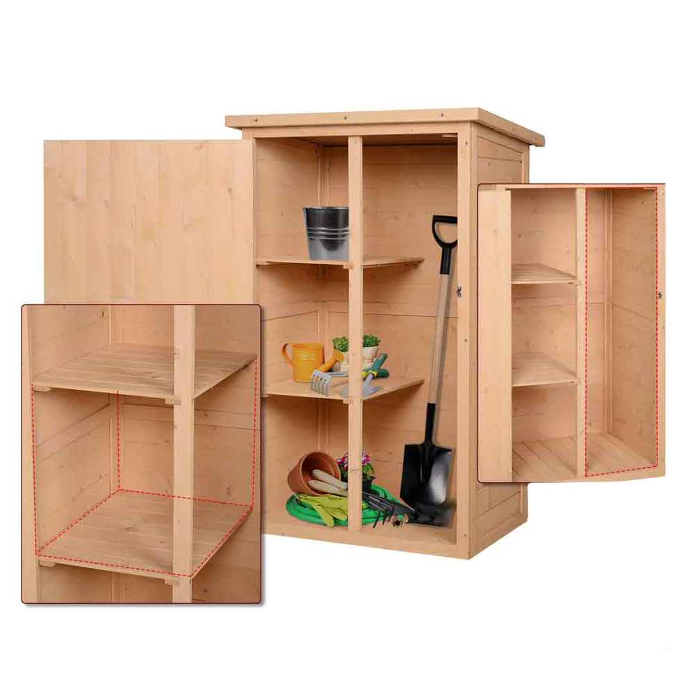 Outsunny 2.2 x 1.6ft Natural Tool Shed Image 4