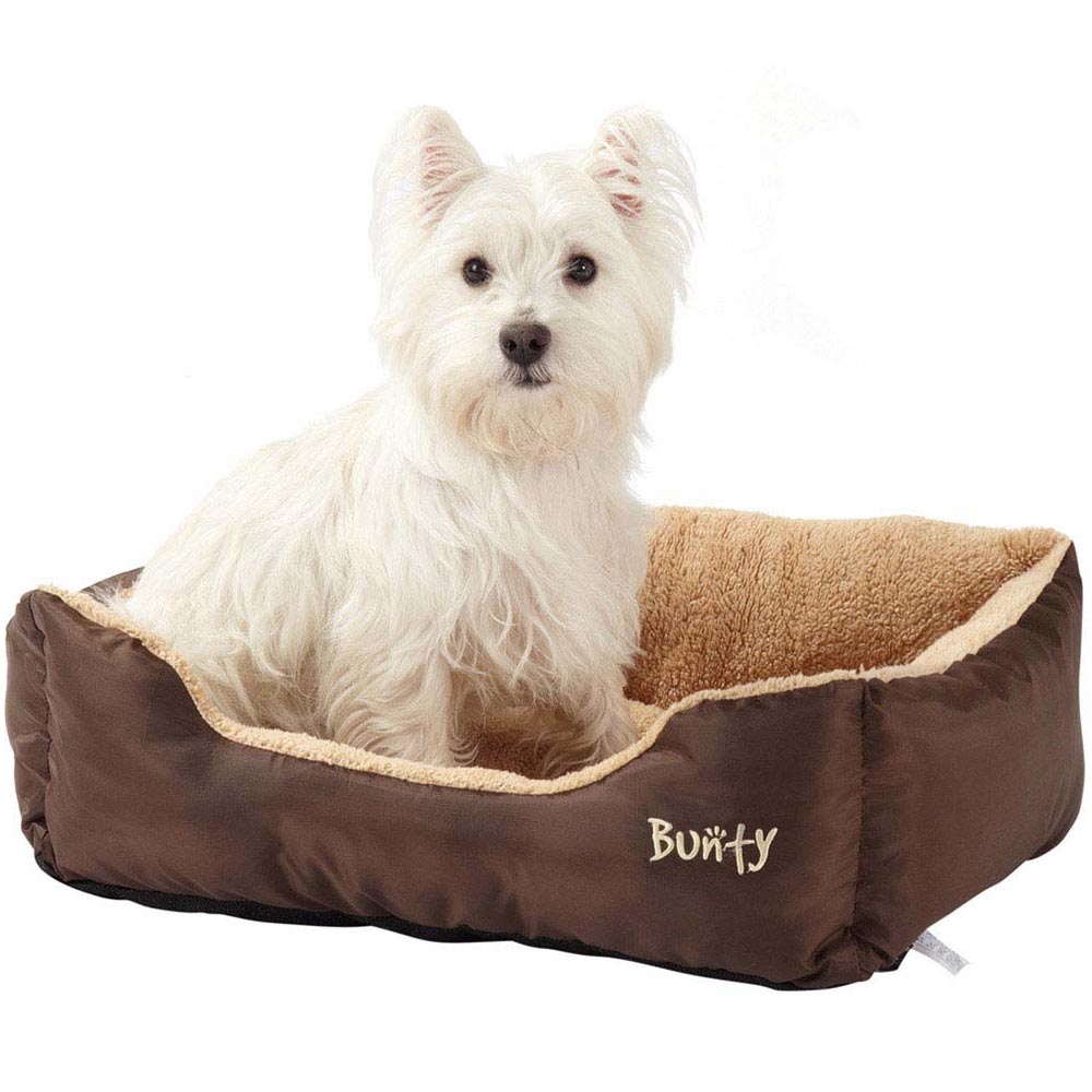 Bunty Deluxe Small Brown Soft Pet Basket Bed Image 2