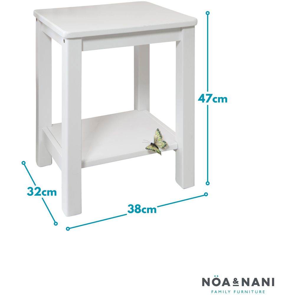 Noa and Nani Sussex Single Shelf White Bedside Table Image 5