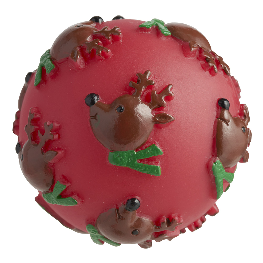 Single Wilko Christmas Ball Mix Dog Toy in Assorted styles Image 2