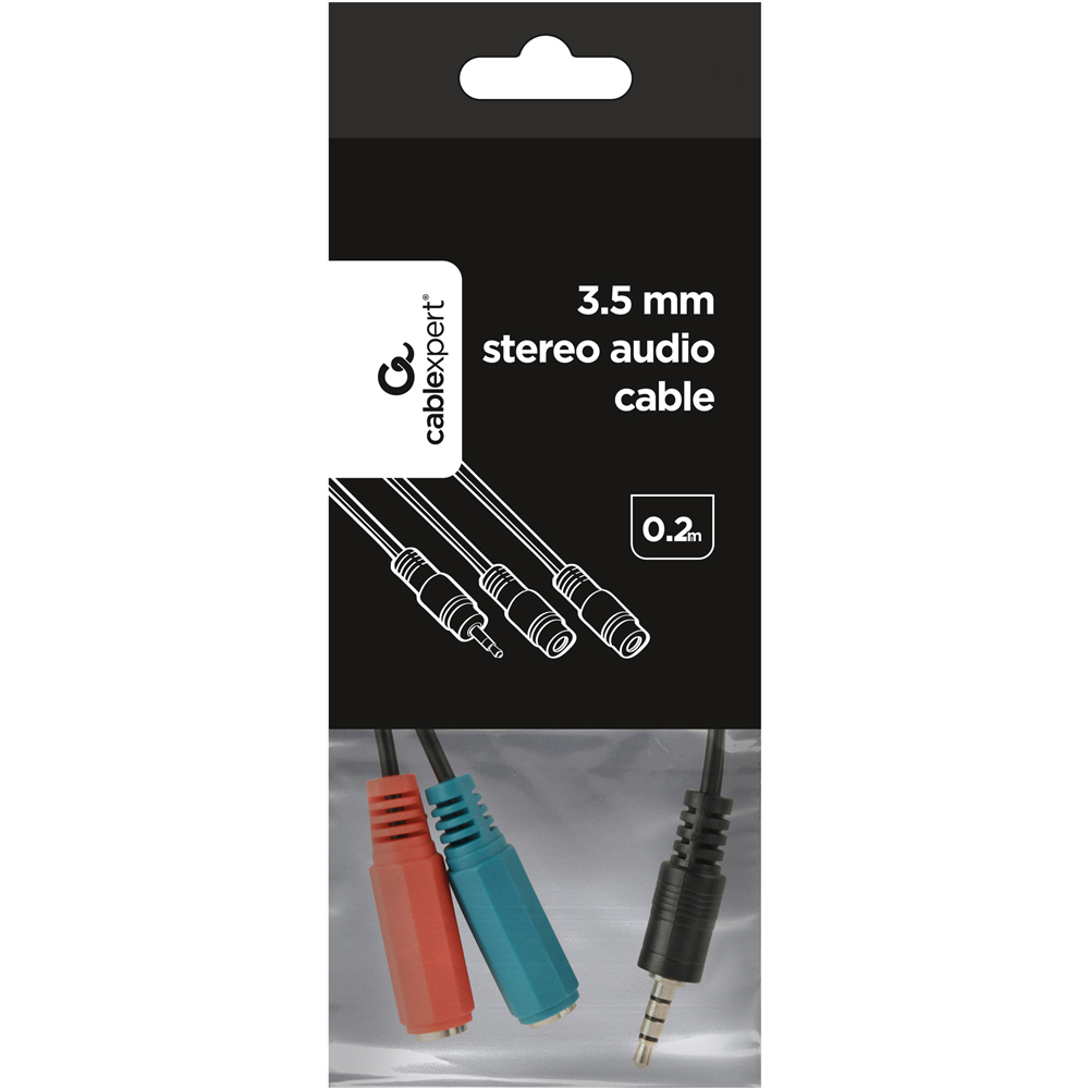 Cablexpert Black 3.5mm Male Jack to Female Audio Adapter Cable 20cm Image 2