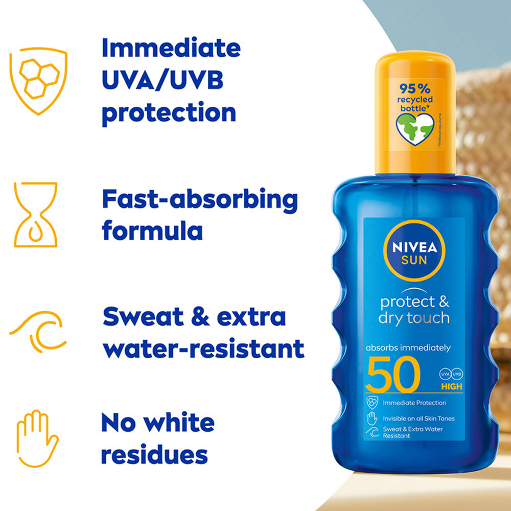 Nivea Sun Protect and Dry Touch Sun Cream Pump Spray SPF50 200ml Image 5