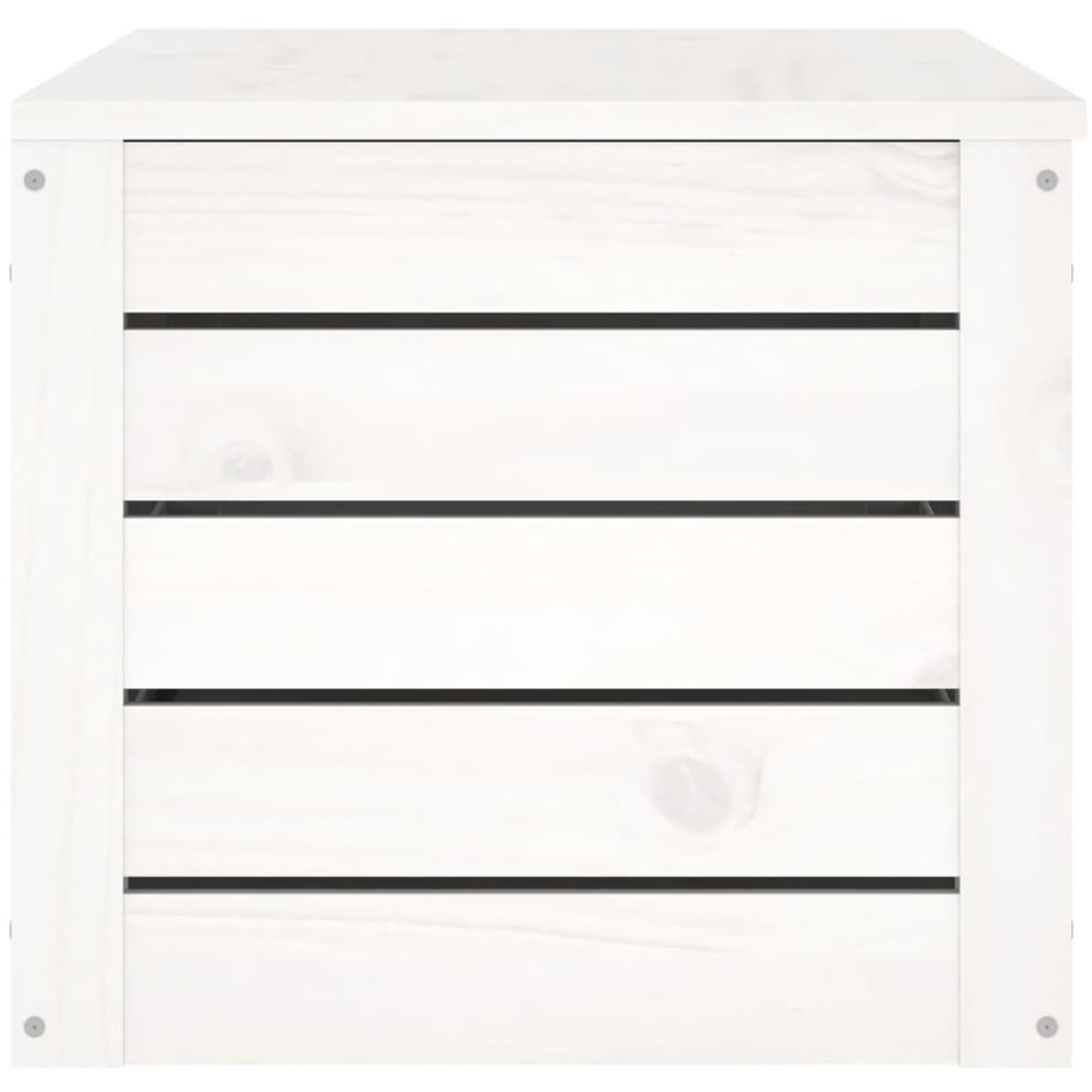 vidaXL White Solid Pinewood Large Storage Box Image 7