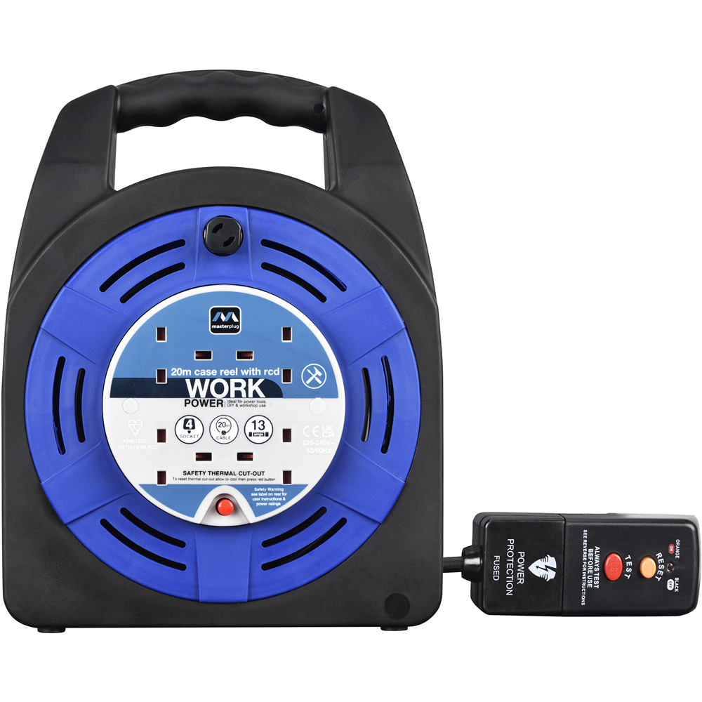 Masterplug Blue 13A 4 Socket Case Cable Reel with RCD 20m Image 2