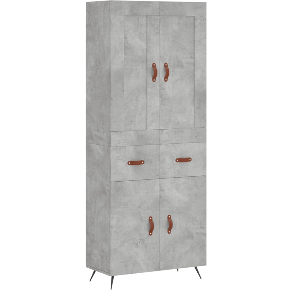 vidaXL 4 Door 2 Drawer Concrete Grey Highboard Image 2