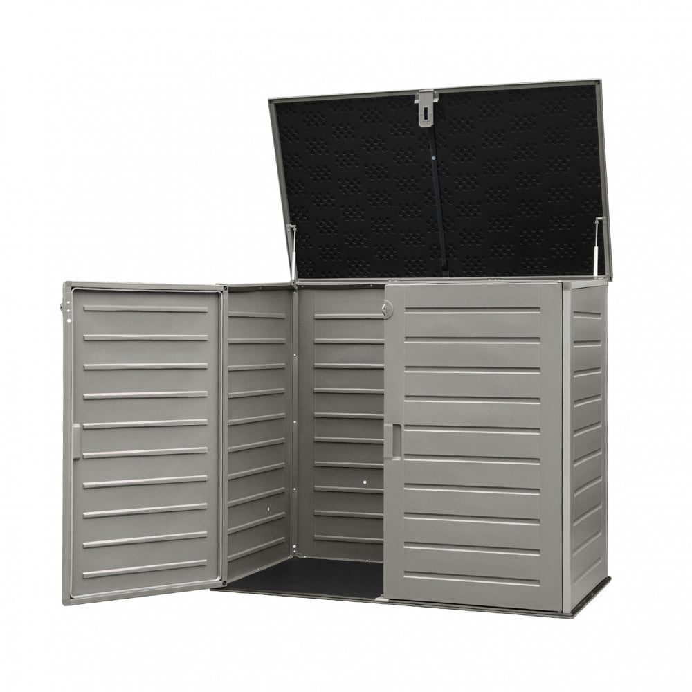 Jack Stonehouse 1170L Grey Plastic Weather-Resistant Garden Storage Cabinet Box Image 3