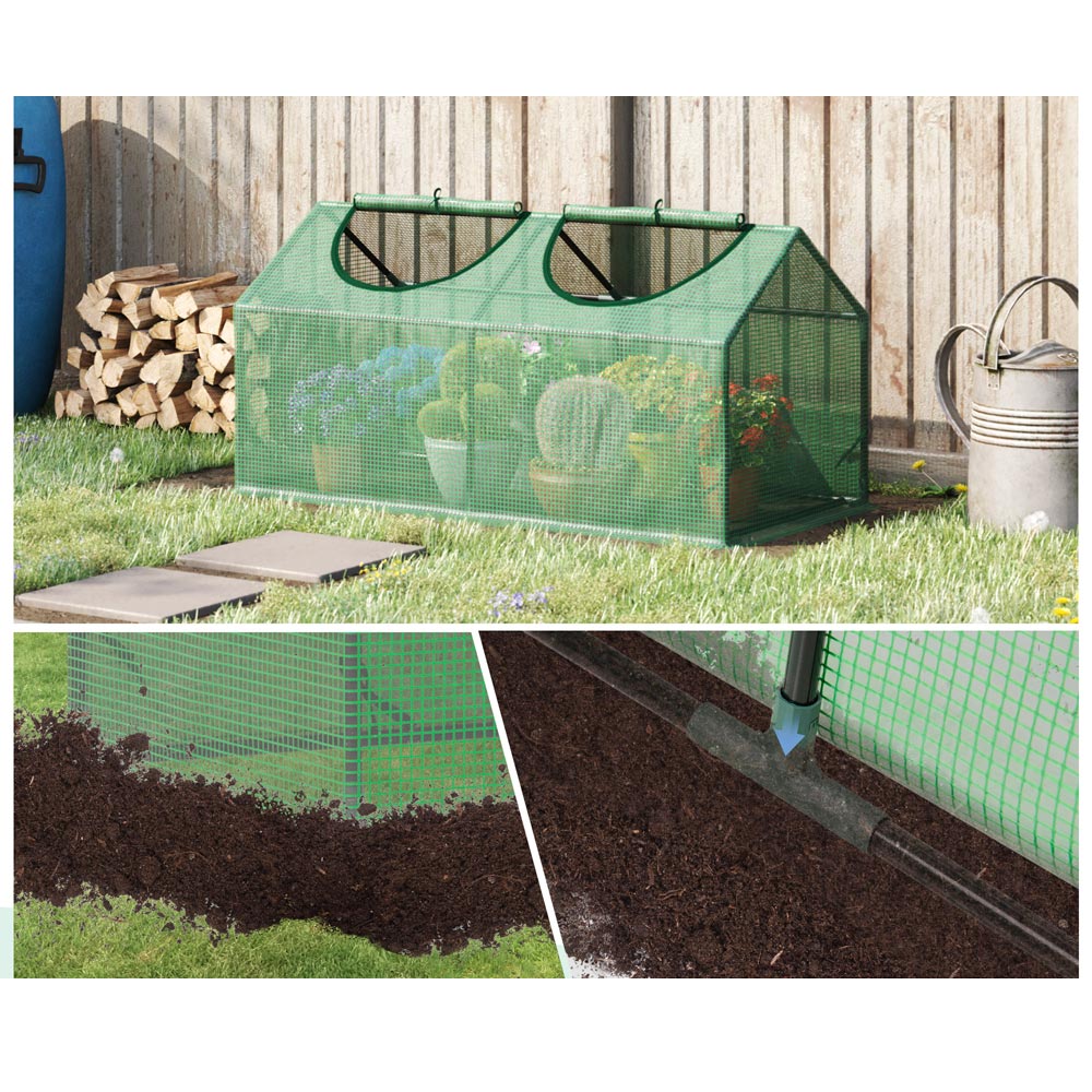 Outsunny Green PE 2 x 4ft Mini Greenhouse Image 6