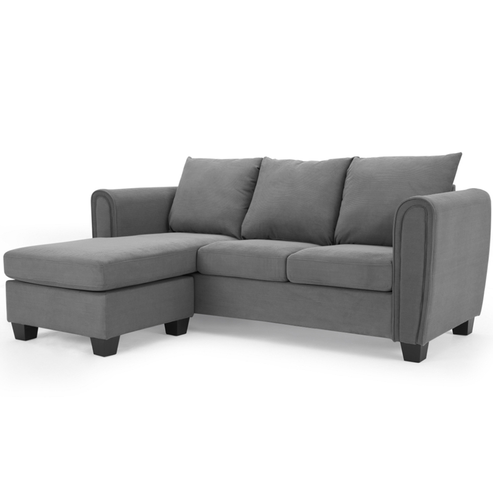 Home Detail Halena 3 Seater Dark Grey L Shape Sofa with Chaise Image 3