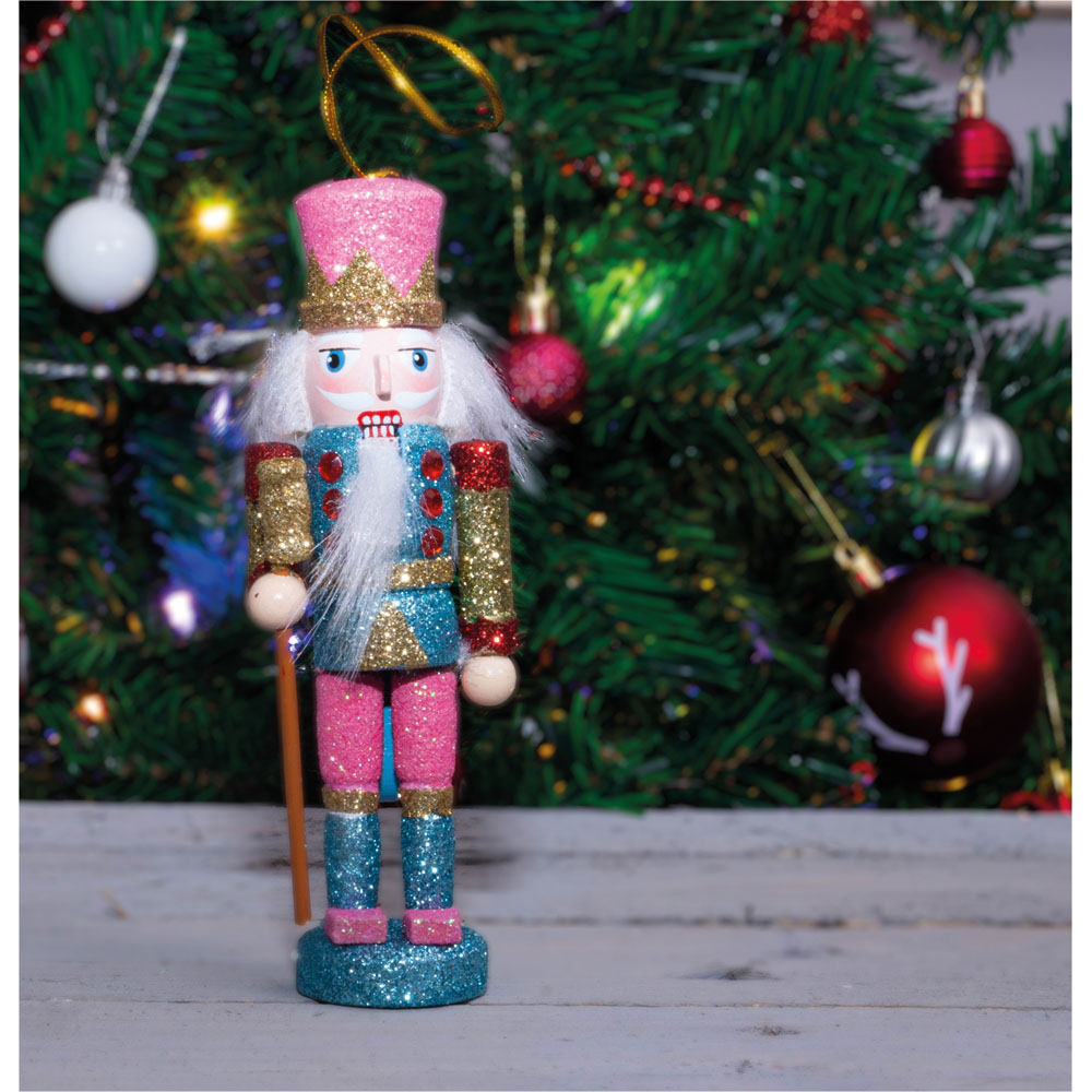 St Helens Pink Hat Multicolour Nutcracker Christmas Tree Decoration Image 4