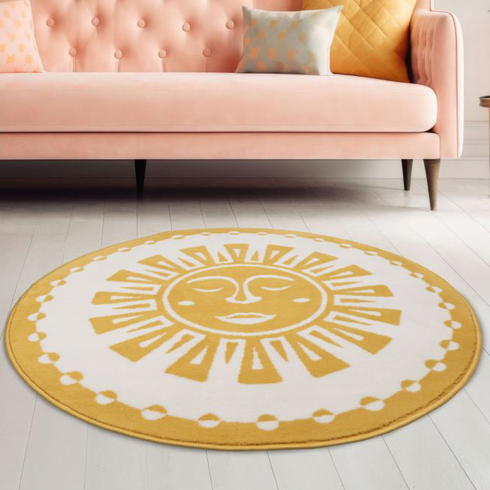 Homemaker Maestro Sun Yellow Circular Rug 120cm Image 1