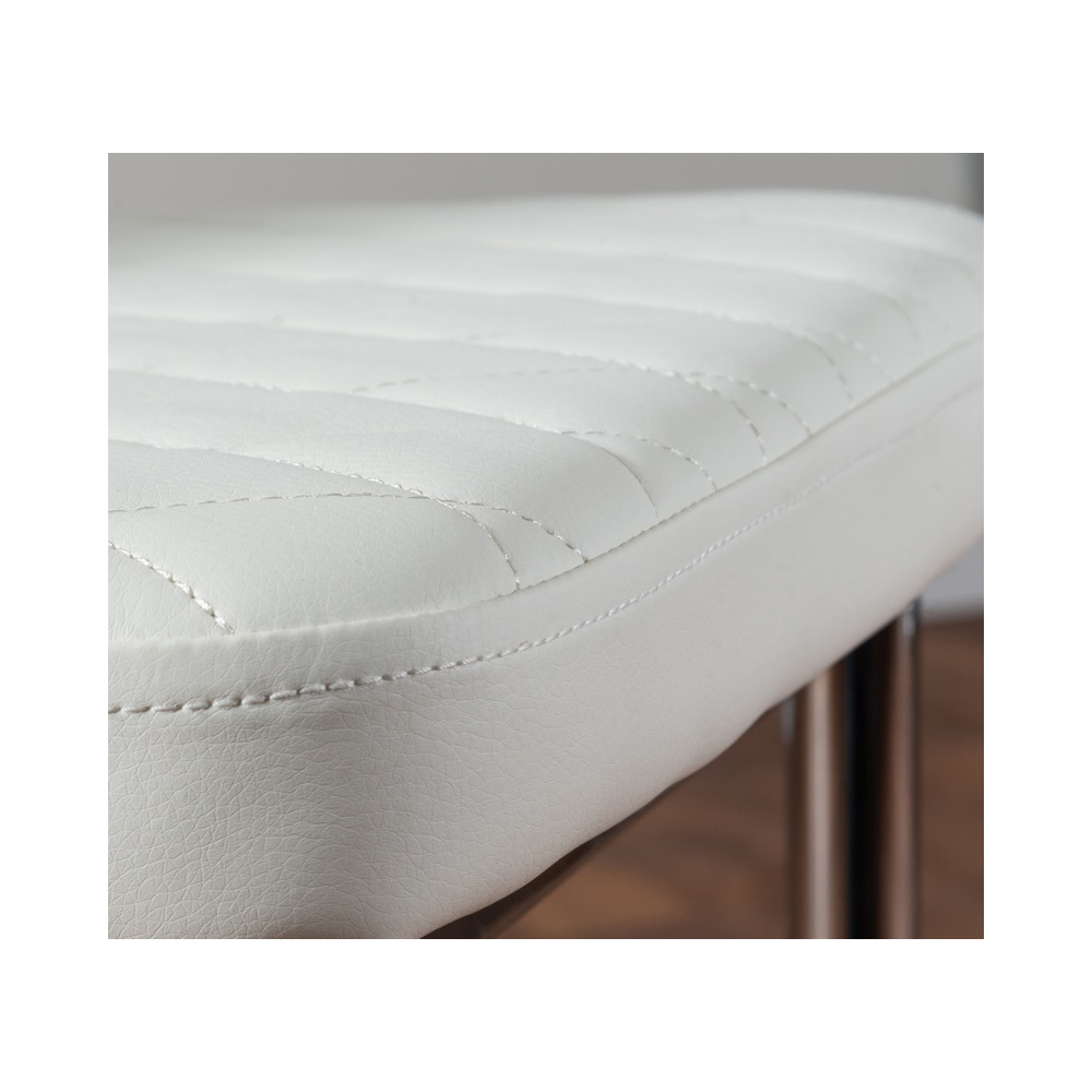 Furniturebox Lucia Valera 4 Seater Round Dining Set Grey Gloss White and Chrome Image 7