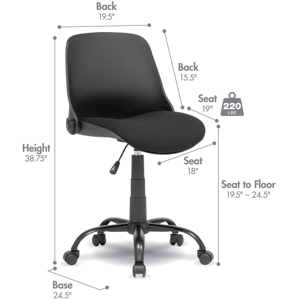 Sewing Online 18616 Black Hydraulic Foldable Sewing and Office Chair Image 9