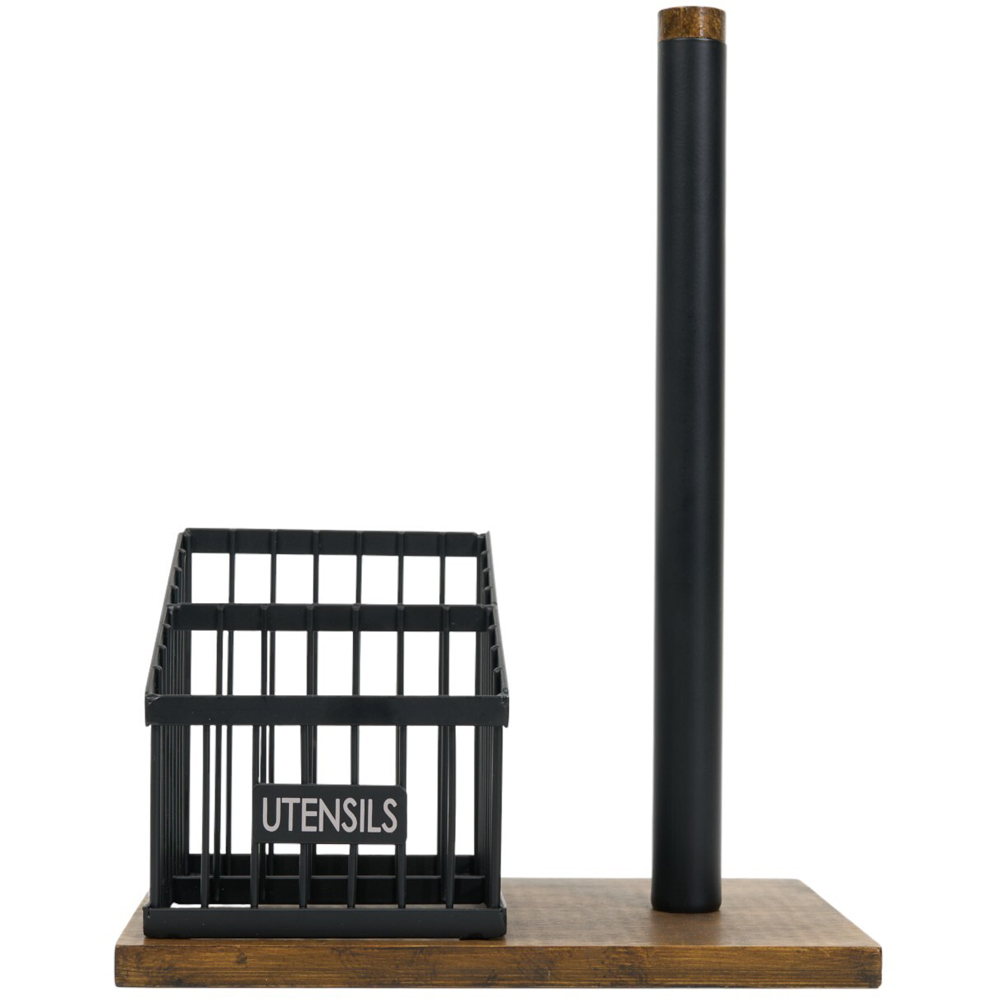 2-in-1 Kitchen Roll and Utensil Holder Black Image 3