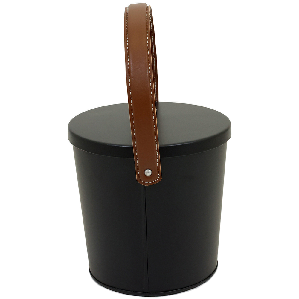 Charles Bentley Black Ash Bucket with Leather Handle Image 4
