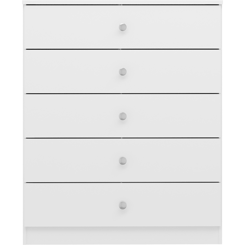 Seconique Denver 5 Drawer White Gloss Storage Chest Image 3