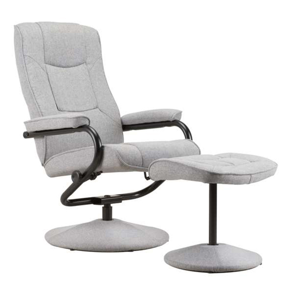 Memphis Grey Swivel Chair with Footstool Image 2