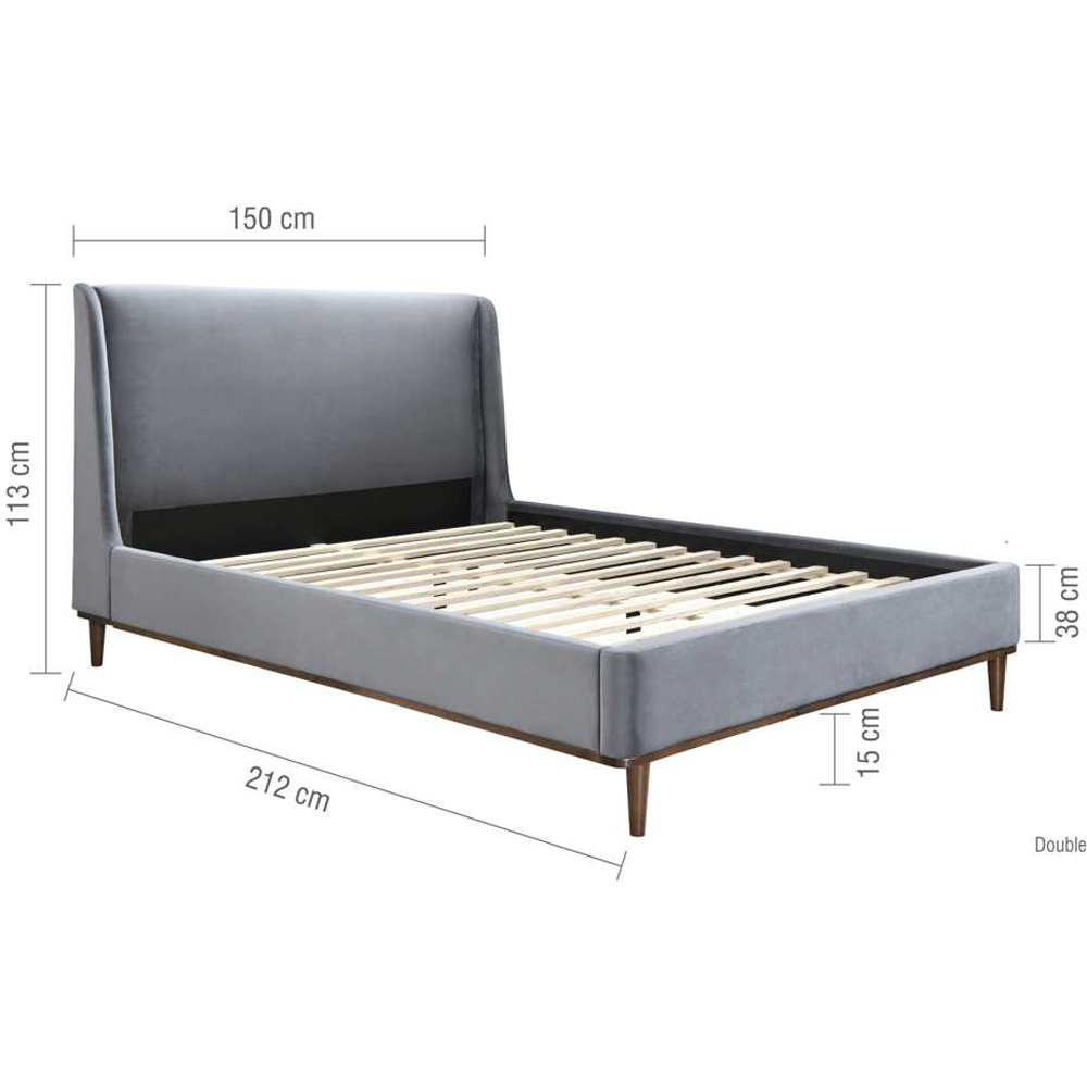 Birlea Lincoln Double Plush Velvet Bed Frame with Headboard Image 9