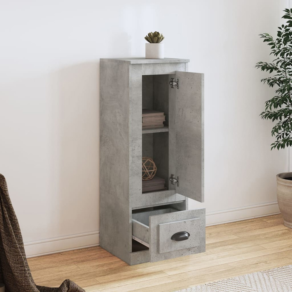 vidaXL Single Door Single Drawer Concrete Grey Highboard Image 3