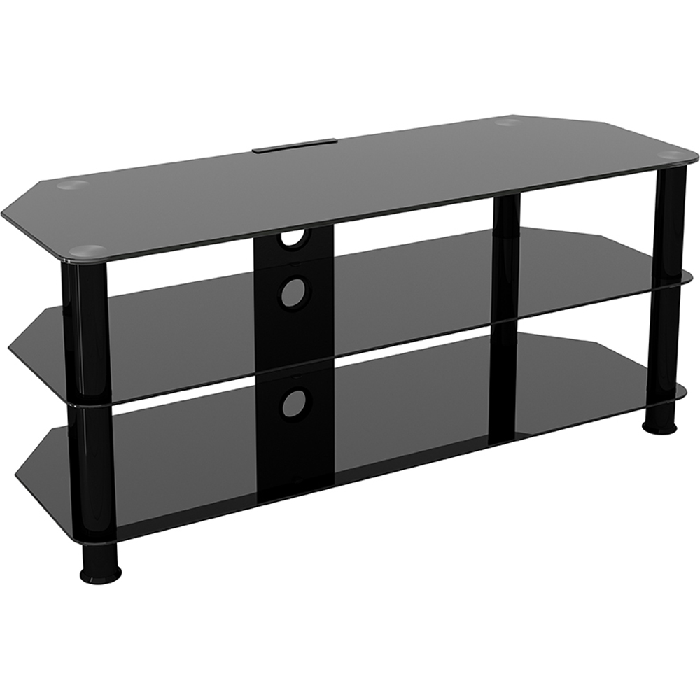 AVF Classic 3 Shelf Black Glass Corner TV Stand Image 2