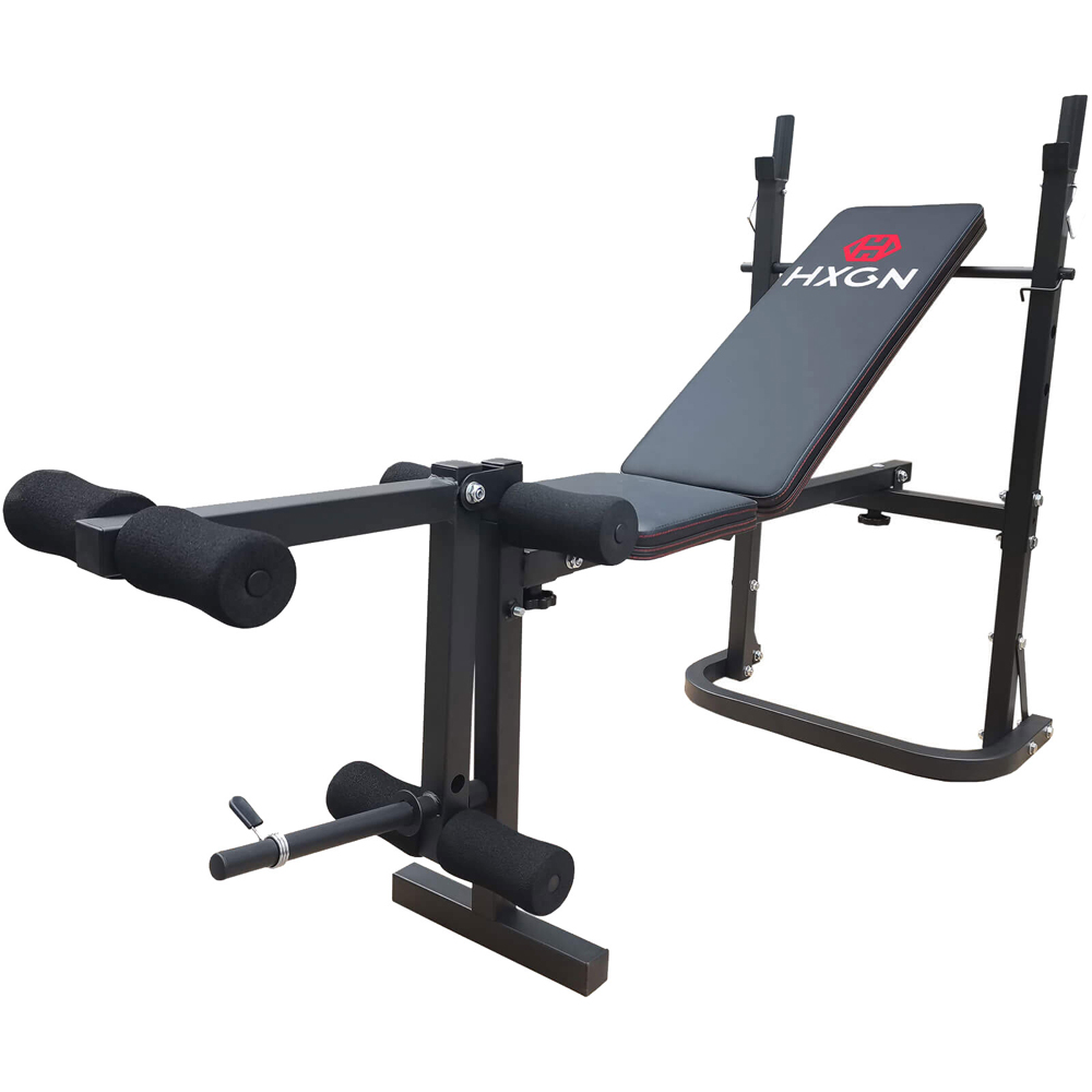 HXGN Black Barbell Bench with Leg Developer Image 8