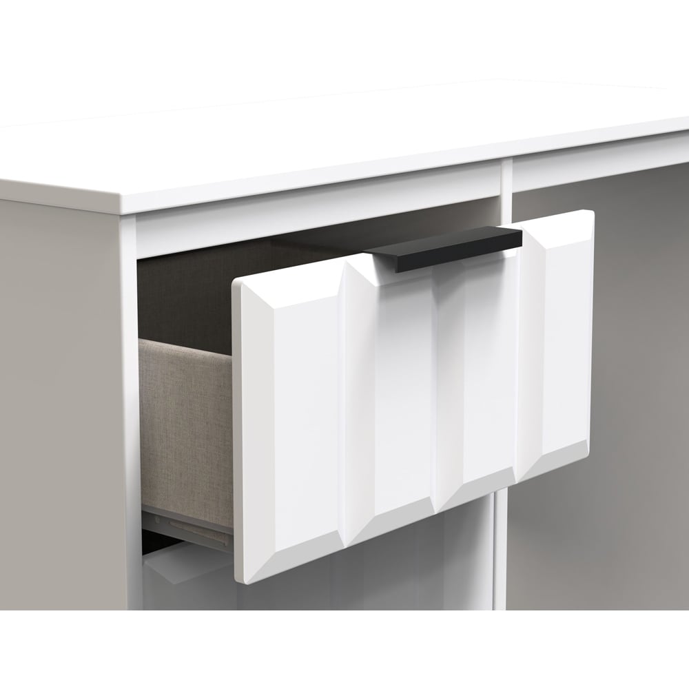 Crowndale New York 3 Drawer Matt White Dressing Table Image 6