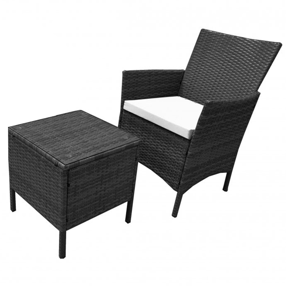 Neo 2 Seater Garden Bistro Set Black Image 3