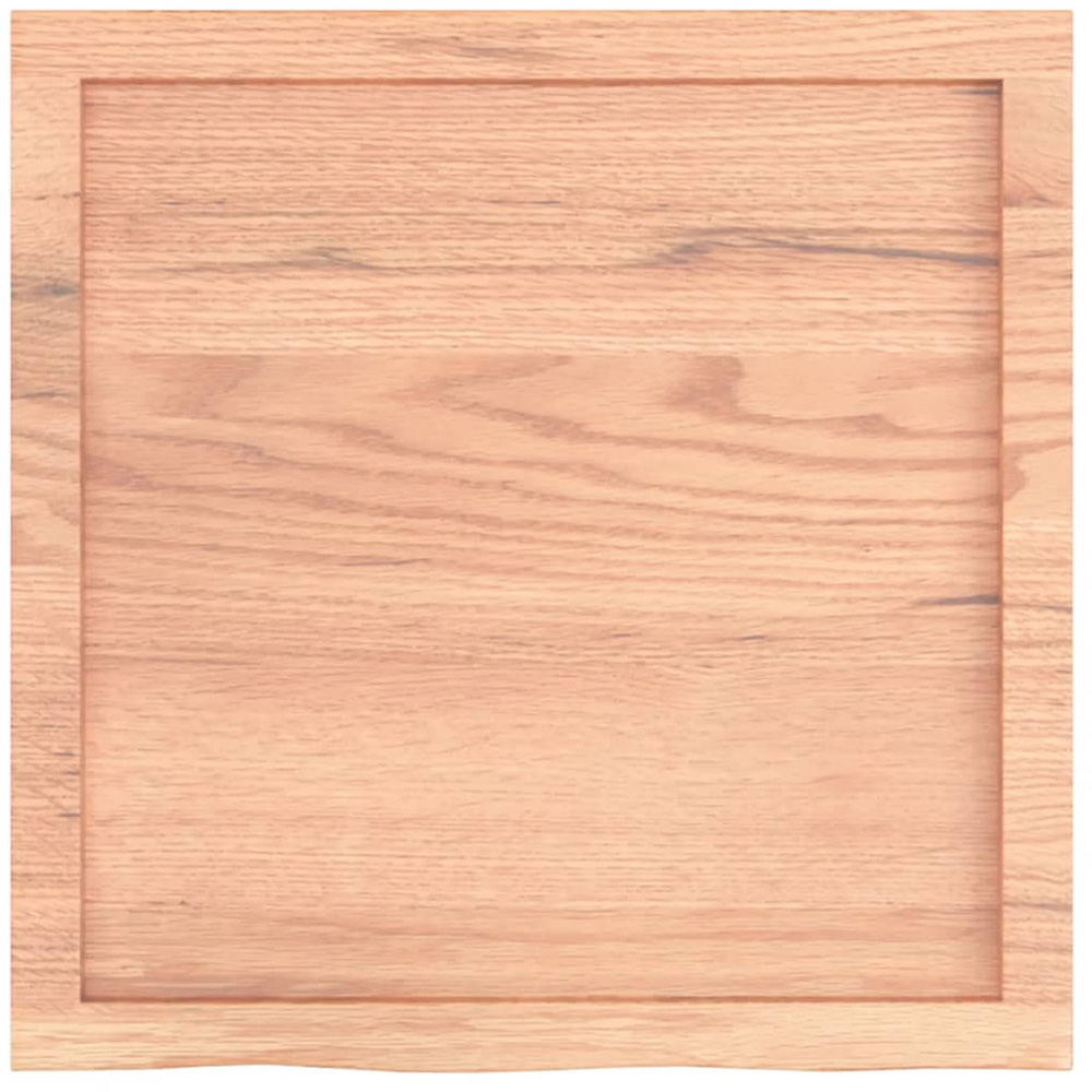 vidaXL 60cm Light Brown Treated Solid Oak Wood Floating Wall Shelf Image 4