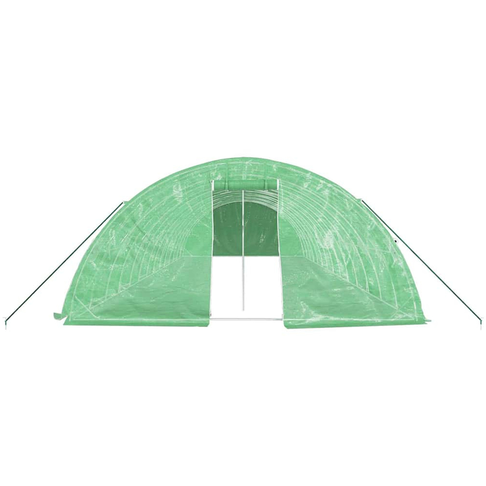vidaXL Green Polyethylene Galvanised Steel Frame 45.9 x 16.4ft Greenhouse Image 3