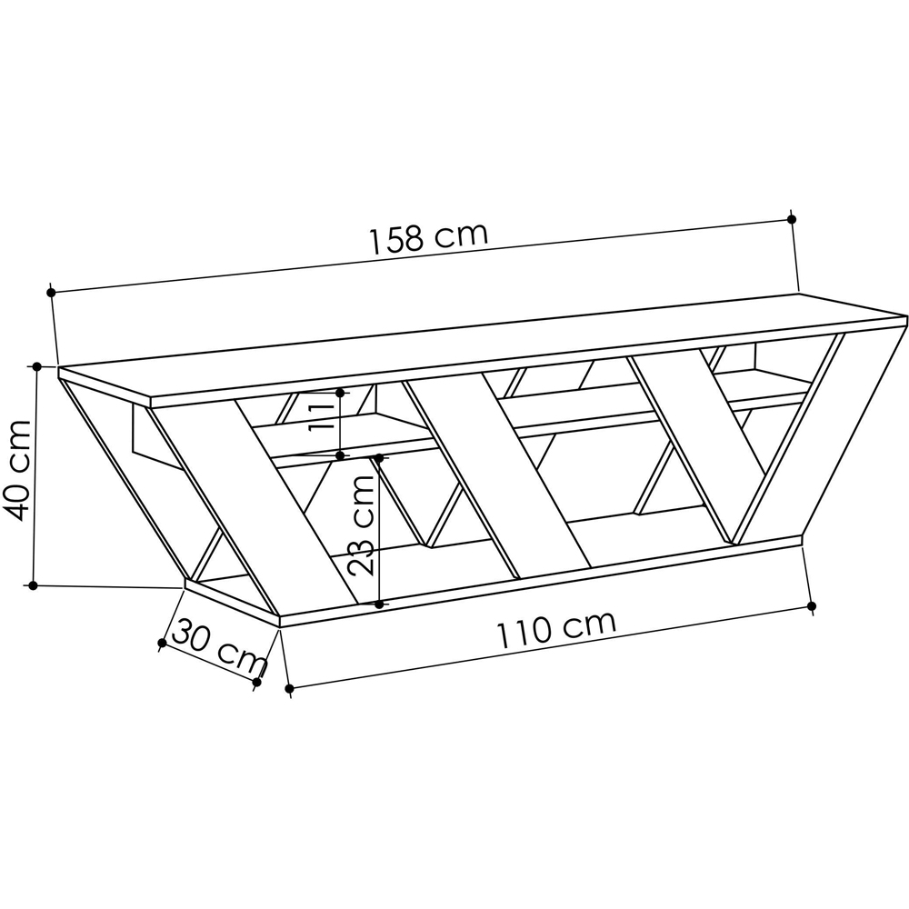Decortie Ralla 2 Shelf White Modern TV Unit Image 4