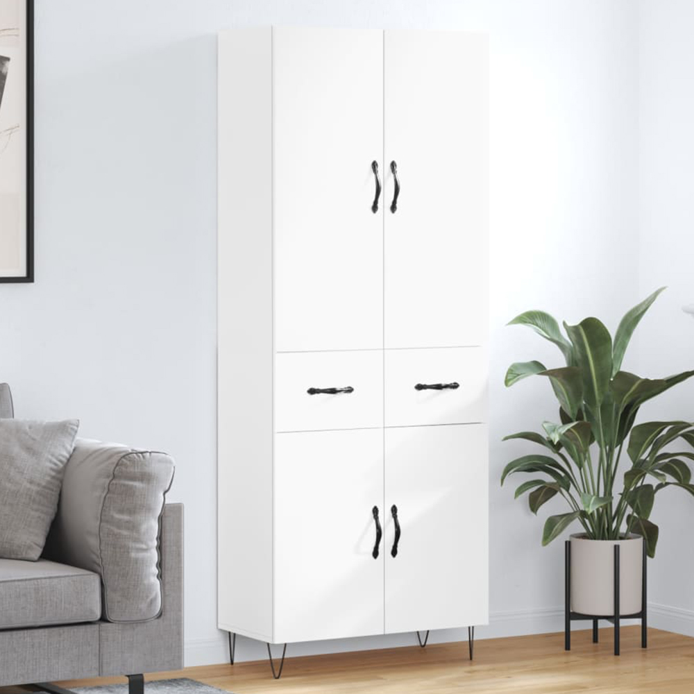 vidaXL 4 Door 2 Drawer White Highboard Image 1