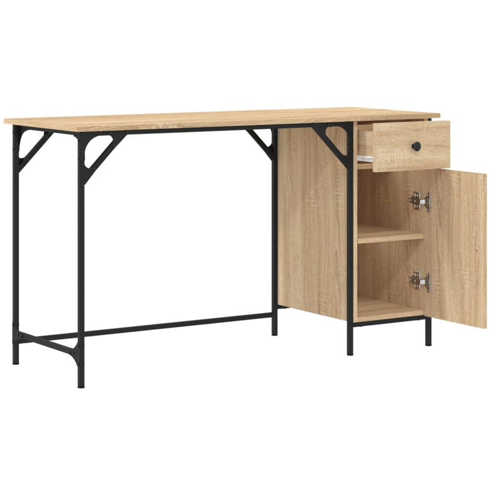 vidaXL Single Door Single Drawer Computer Desk Sonoma Oak Image 7