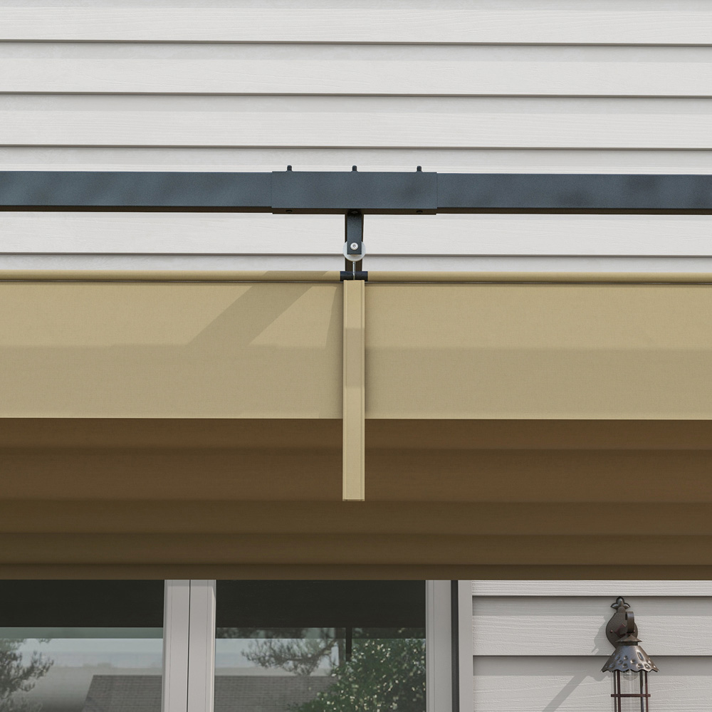 Outsunny 3 x 2m Khaki Steel Frame Retractable Roof Pergola Image 3