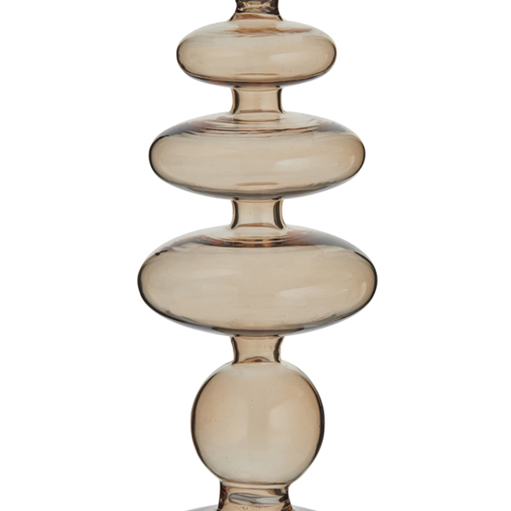 Wilko Large Curvy Smoked Glass Pillar Candle Holder Image 5