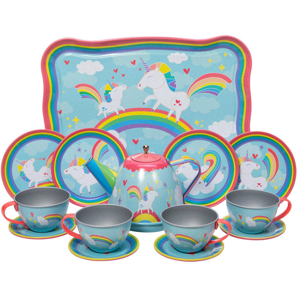 Schylling Unicorn Tin Tea Set Image 1
