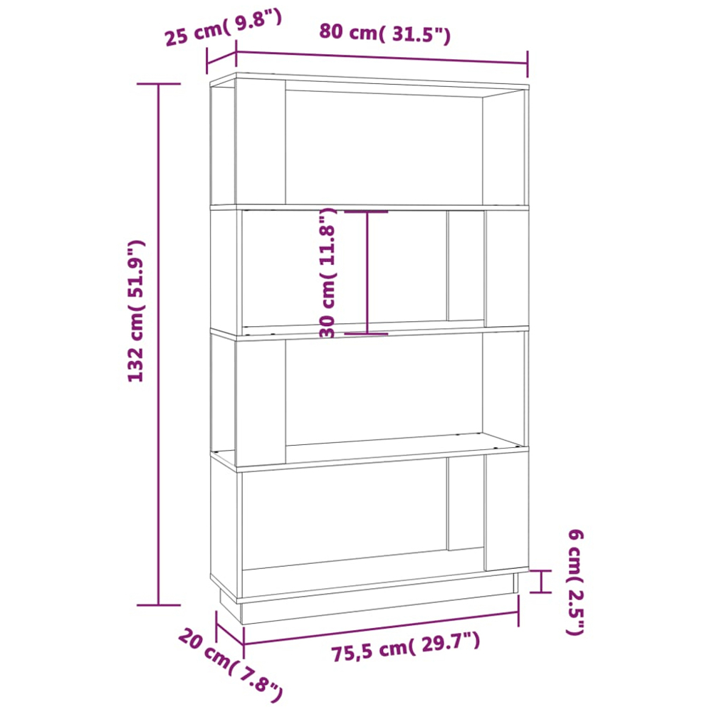 vidaXL 4 Shelf Natural Solid Pine Wood Bookcase Image 9