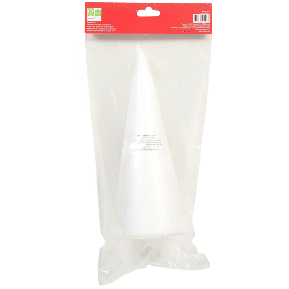 Christmas Polystyrene Cone White Image 3