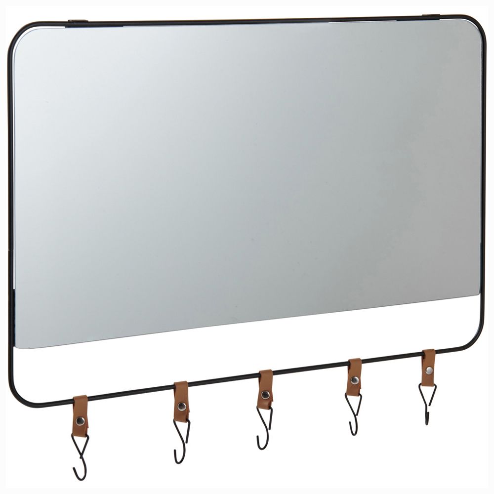 Wilko Black Mirror With Hooks Image 1