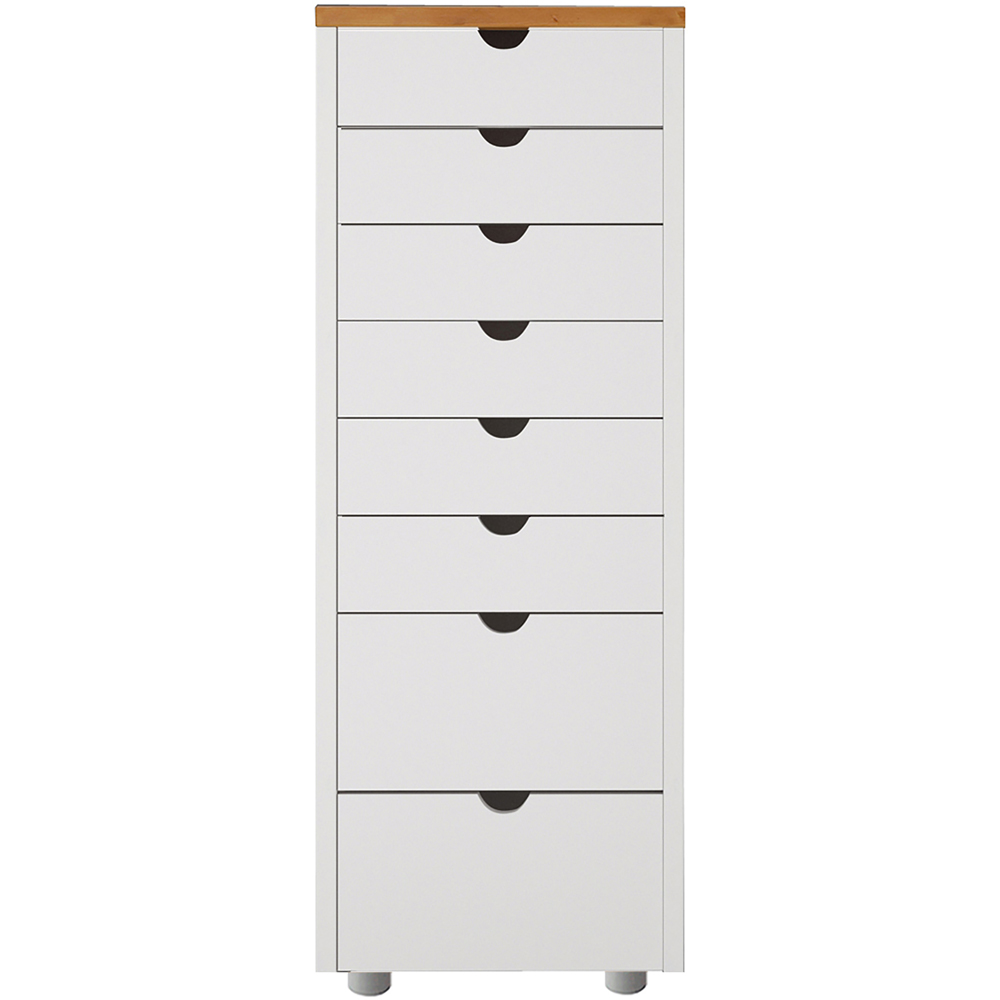 Loft24 Gava 8 Drawer White Solid Pine Chest of Drawers Image 5