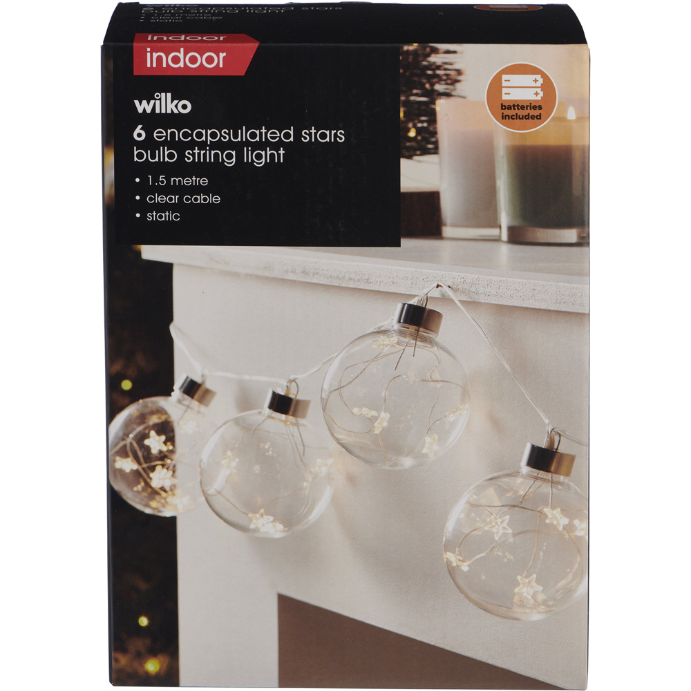 Wilko B/O Encapsulated Stars Bulb String Light Image 6