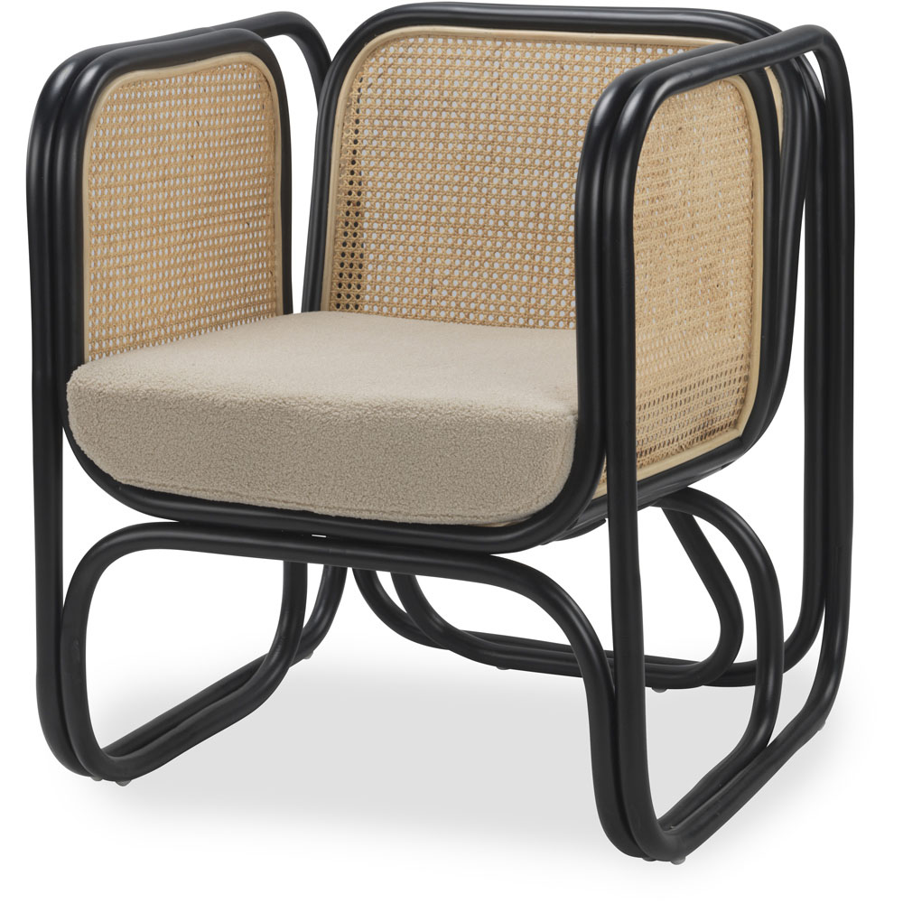 Desser Iconic Black Latte Fabric Rattan Chair Image 2