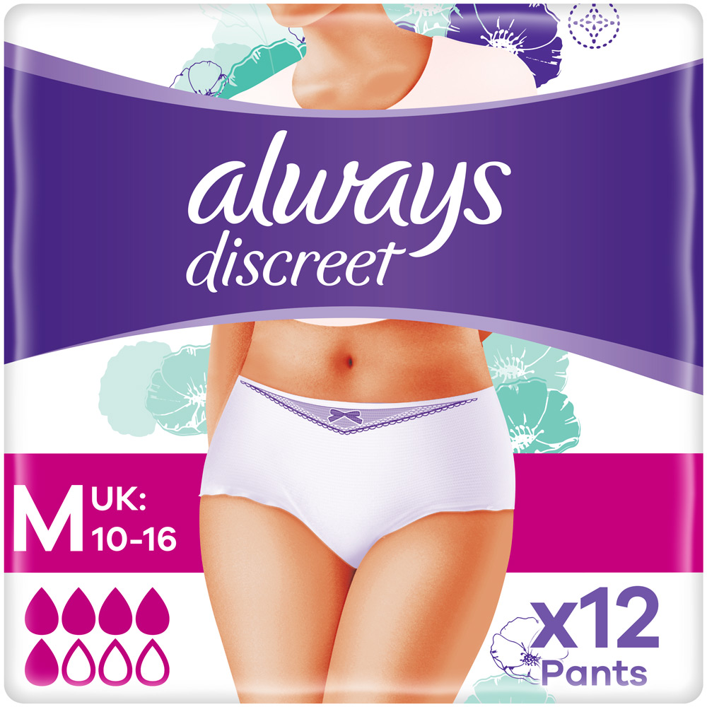 Always Discreet Incontinence Normal Pants Medium 12 Pack Image 2