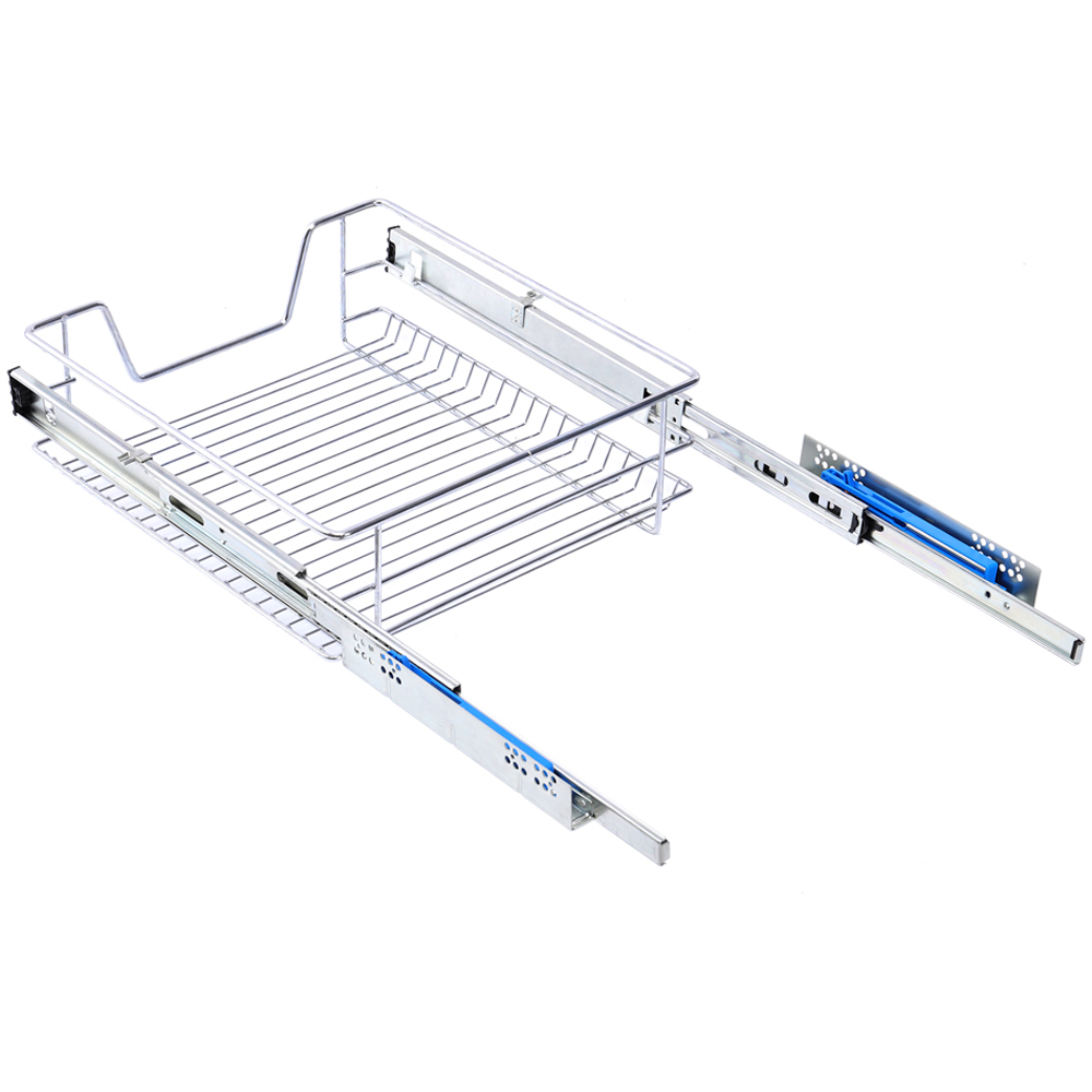 Living and Home 2 Piece Metal Sliding Kitchen Cabinet Pull Out Basket 463 to 470mm Image 3
