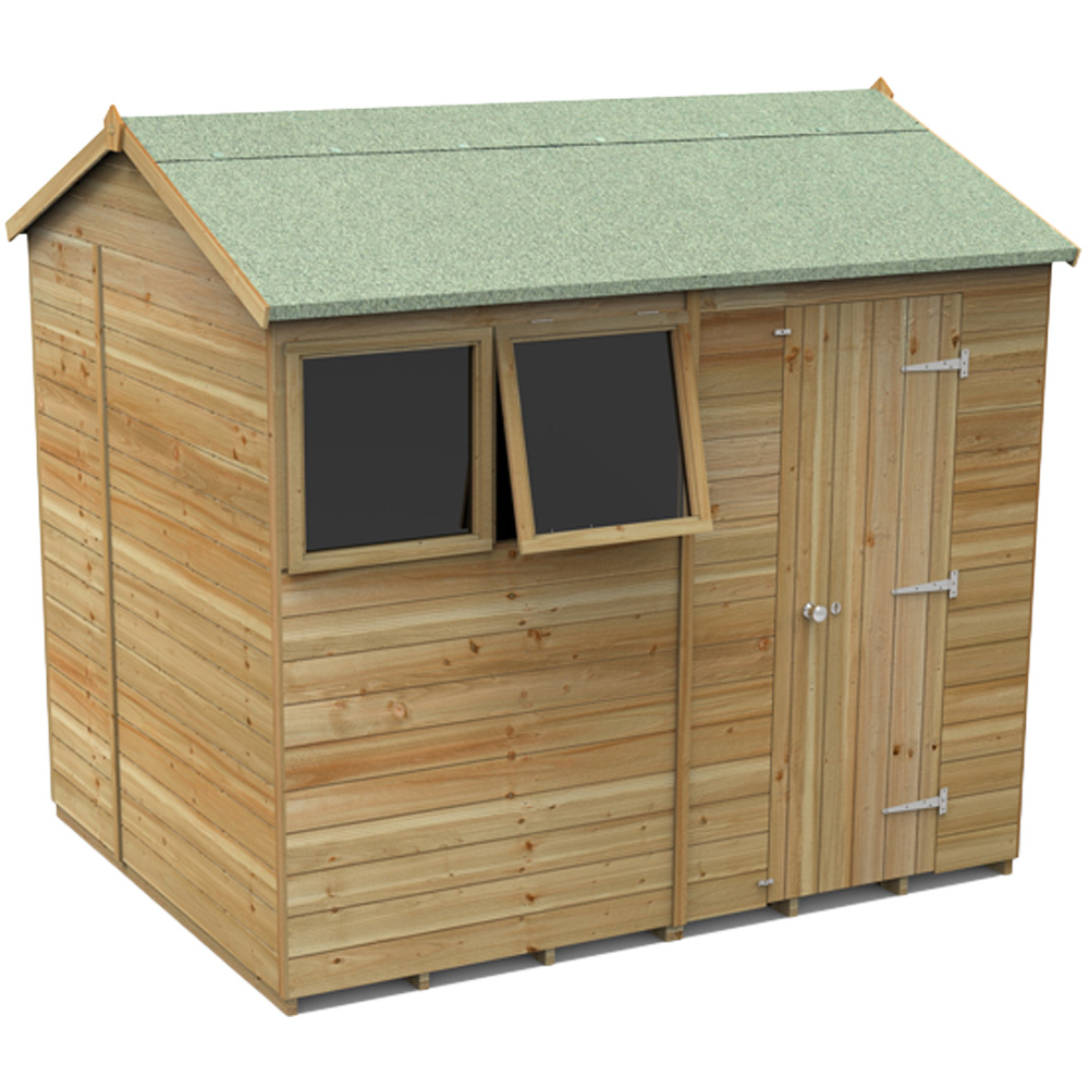 Forest Garden Timberdale 8 x 6ft Single Opening Reverse Apex Garden Shed Image 1