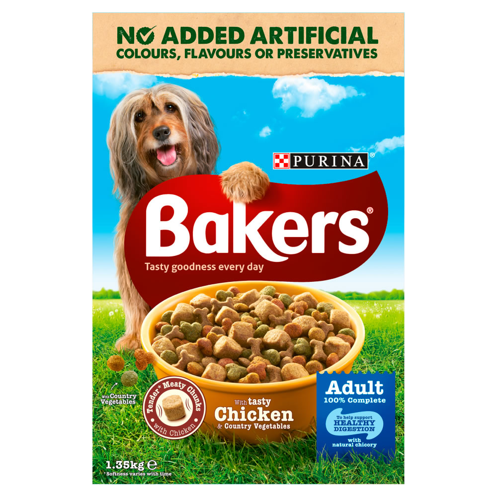 Bakers Complete Dry Dog Food Chicken and Vegetables 1.35kg ...