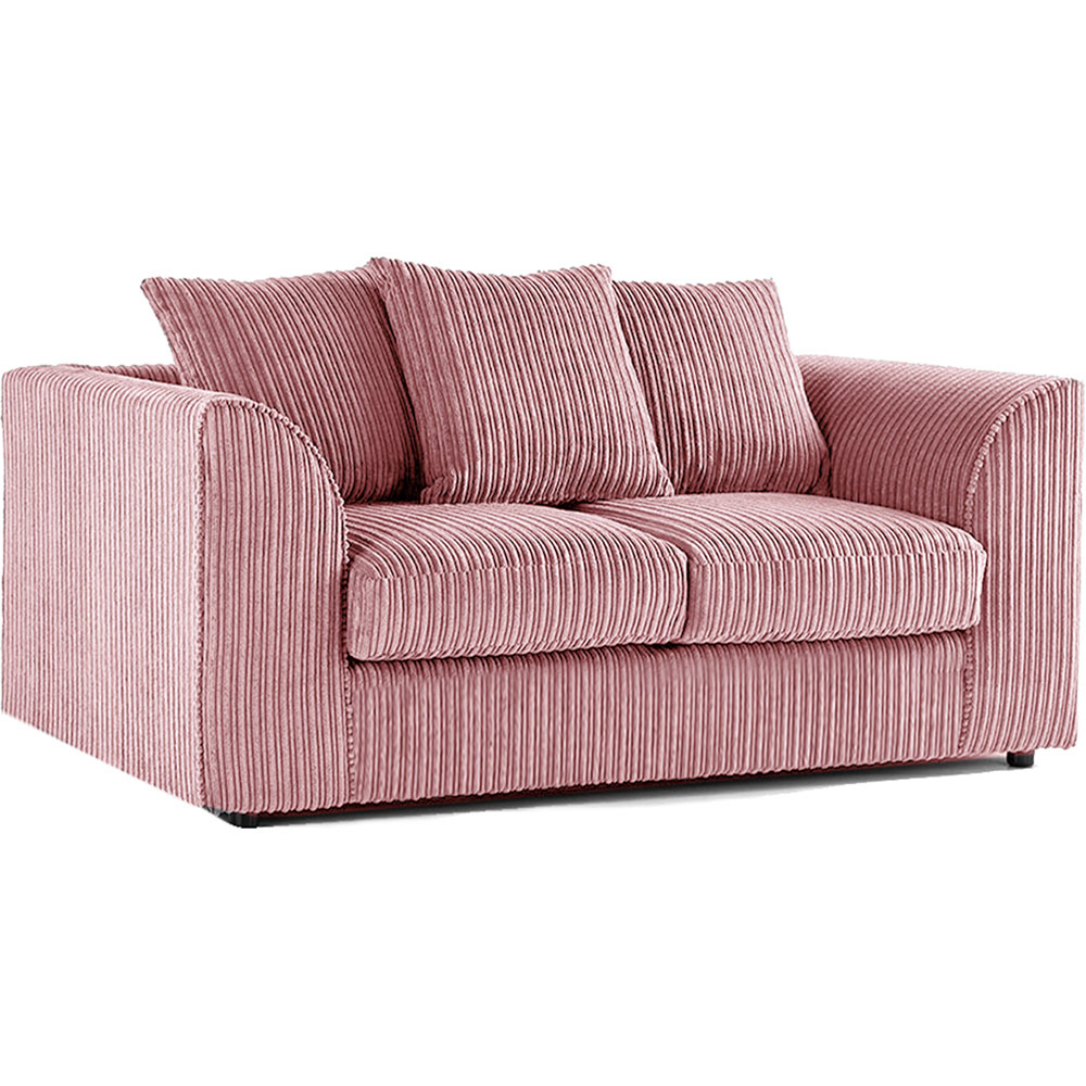 Luxor 4 Seater Pink Jumbo Cord Scatter Back Sofa Suite Image 3