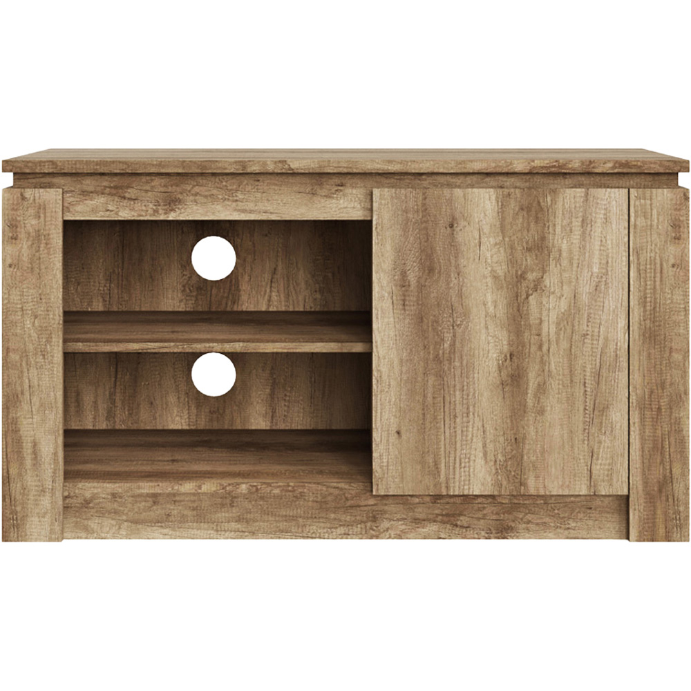 GFW Canyon Single Door 2 Shelf Grey Oak Compact TV Unit Image 4