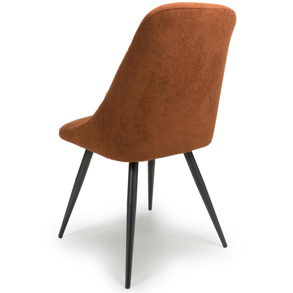 Corinth Set of 2 Linen Effect Burnt Orange Dining Chairs Image 5
