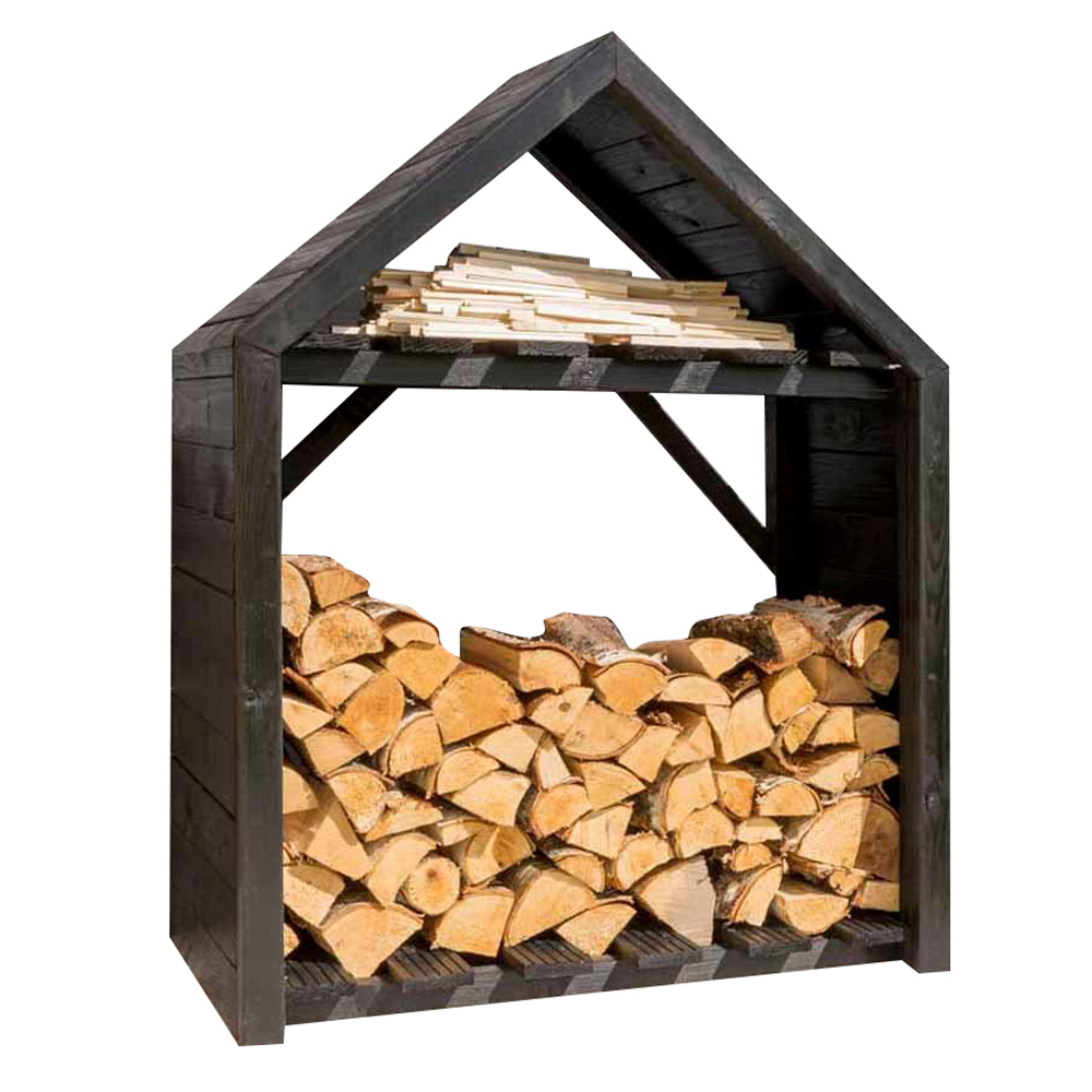 Rowlinson Black Wooden Log Store Image 1