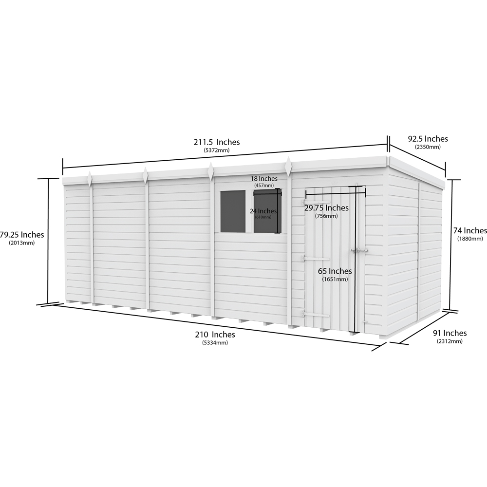 DIY Sheds 19 x 8ft Tongue and Groove Timber Pent Garden Shed Image 9
